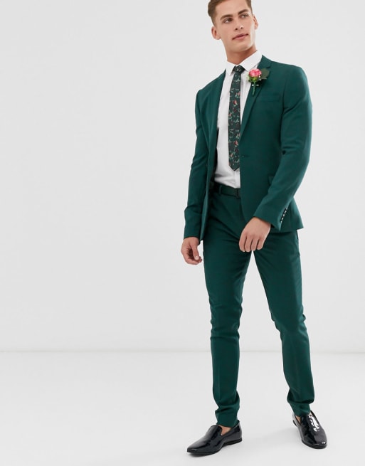 Green shop skinny suit