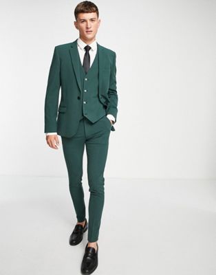 ASOS DESIGN super skinny suit in forest  green