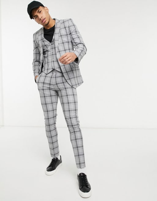 Plaid hot sale suit asos