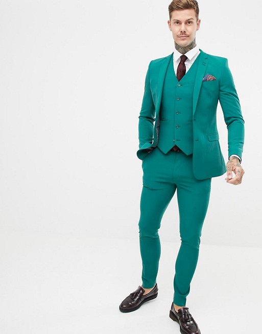 ASOS DESIGN super skinny suit in green