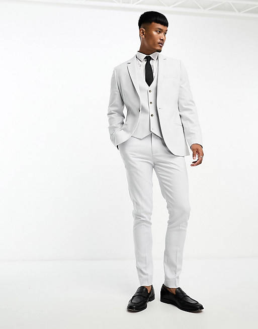 ASOS DESIGN super skinny suit in ice grey in micro texture | ASOS