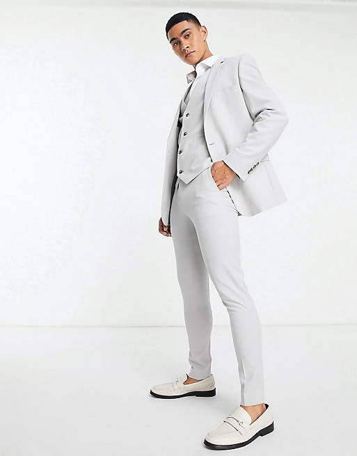 ASOS DESIGN super skinny suit in ice grey