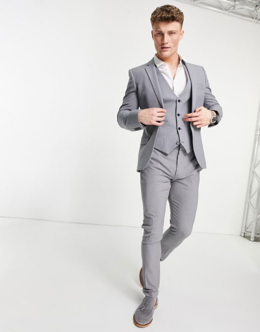 ASOS DESIGN super skinny suit trousers in mid grey