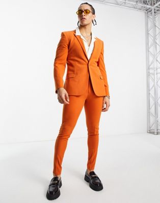 ASOS DESIGN super skinny suit jacket in orange