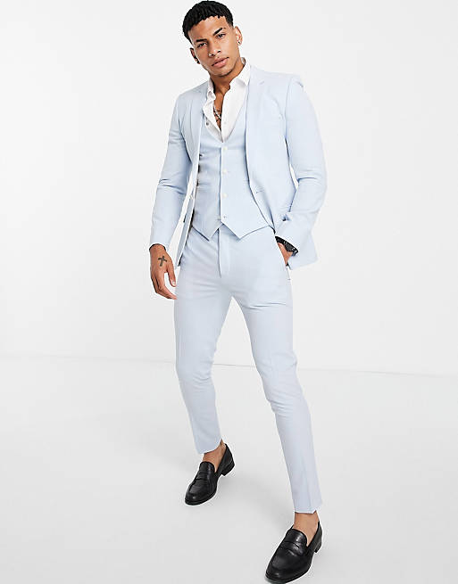 ASOS DESIGN super skinny suit trousers in pastel blue