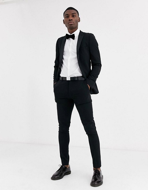 ASOS DESIGN super skinny tuxedo in  black
