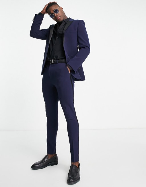 Navy blue tuxedo with black clearance pants