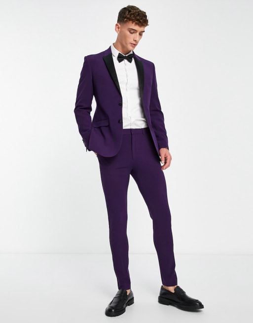 Purple best sale tuxedo dress