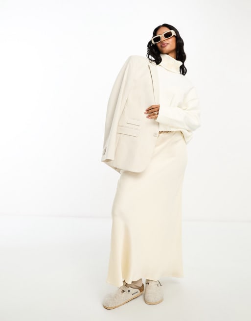 ASOS DESIGN super soft wide leg pants in winter white - part of a