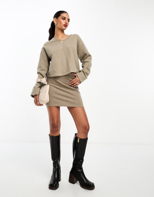 ASOS DESIGN super soft set in taupe marl