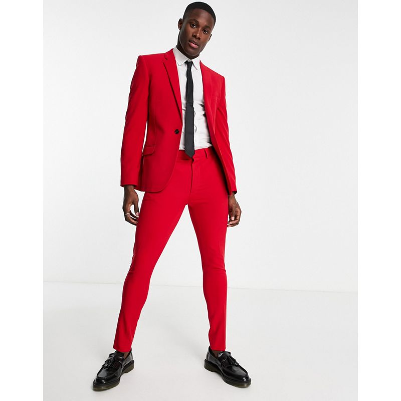 DESIGN – Supereng geschnittener Anzug in Rot