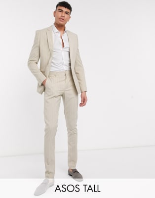 ASOS DESIGN Tall - Abito skinny gessato grigio pietra