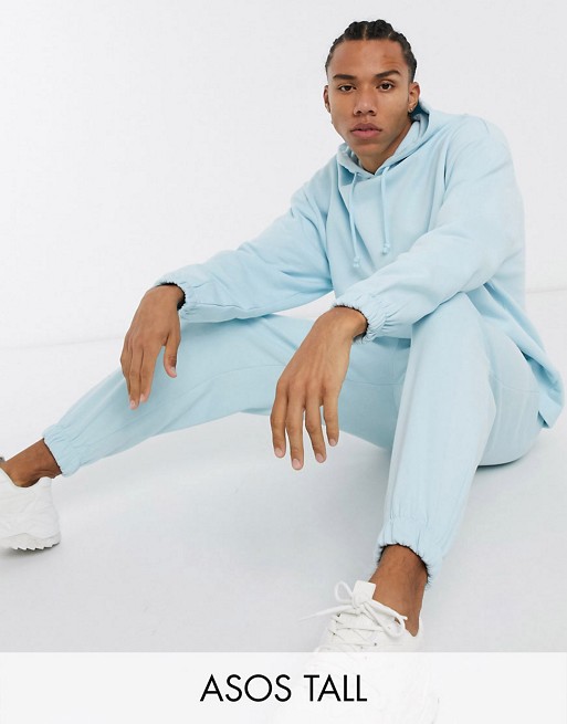ASOS DESIGN Tall co-ord oversized tracksuit in pastel blue