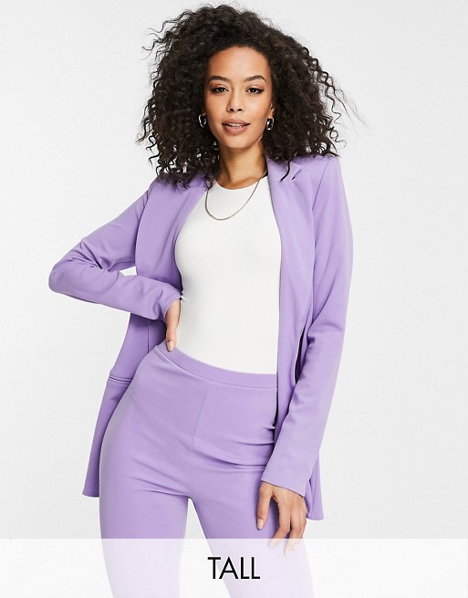 ASOS DESIGN Tall jersey kick flare suit trousers in lilac