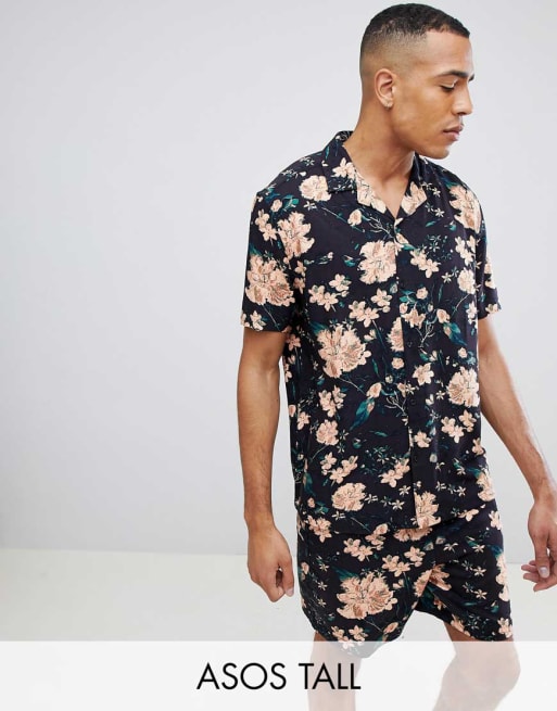 ASOS DESIGN Tall – Mörkt blommigt set