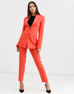 asos red suit womens