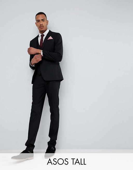 ASOS DESIGN Tall skinny suit in black