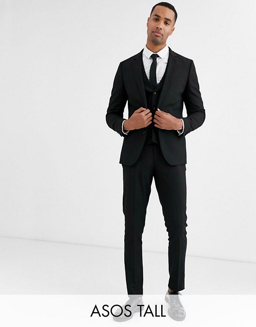 ASOS DESIGN Tall skinny suit in  black