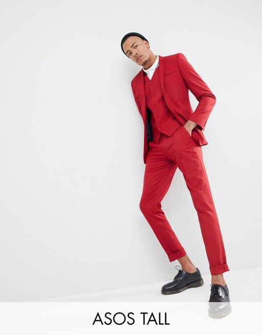 ASOS DESIGN Skinny Suit Trousers In Scarlet Red, $25, Asos