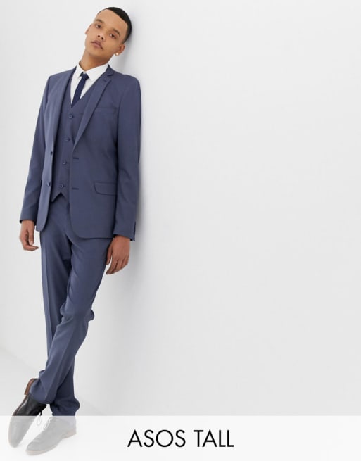 ASOS DESIGN Tall slim suit in slate blue ASOS