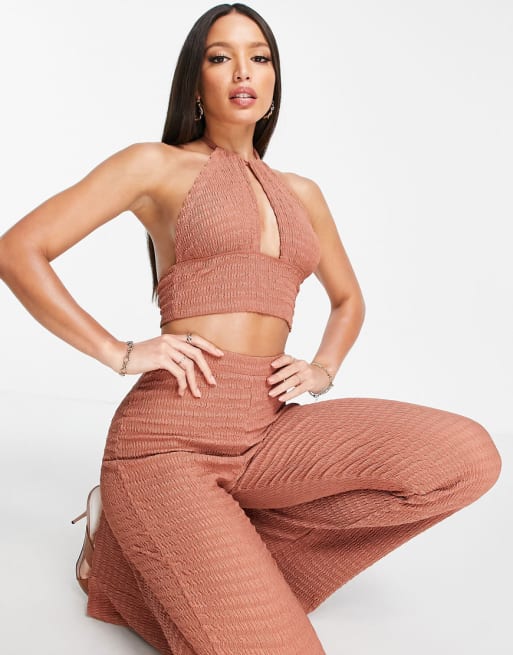 Asos Design Tall Strukturiertes Strand Set Aus Oberteil Und Hose In