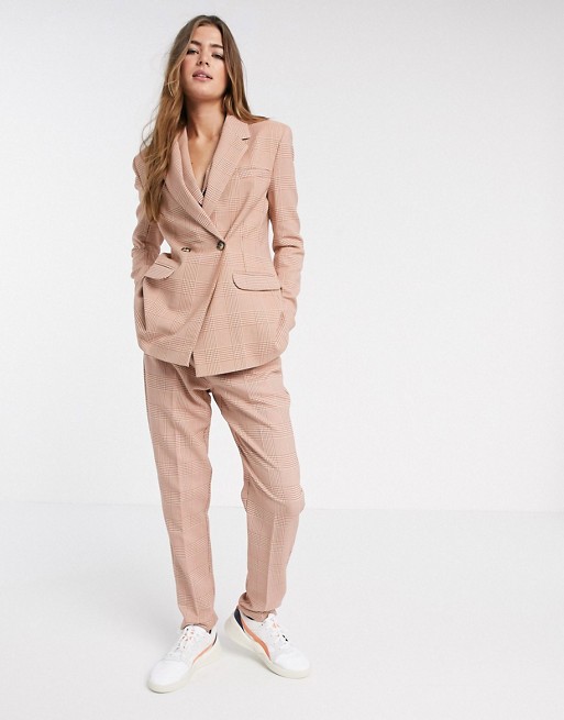 ASOS DESIGN Tall suit in red POW check