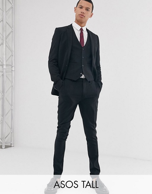 ASOS DESIGN Tall super skinny suit in black