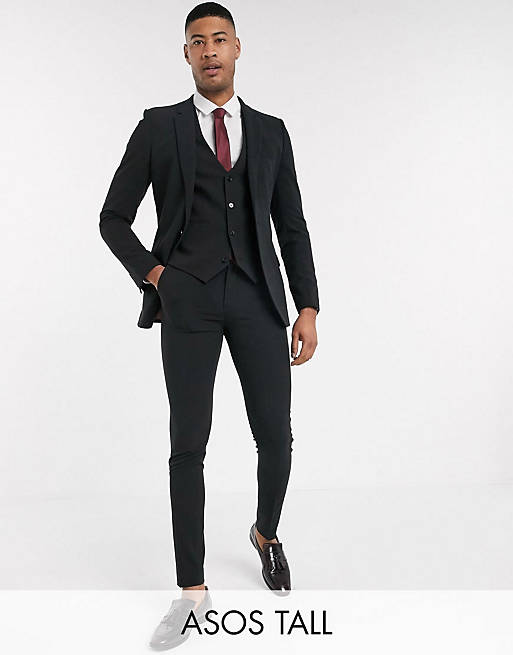 ASOS DESIGN Tall super skinny suit in four way stretch in black