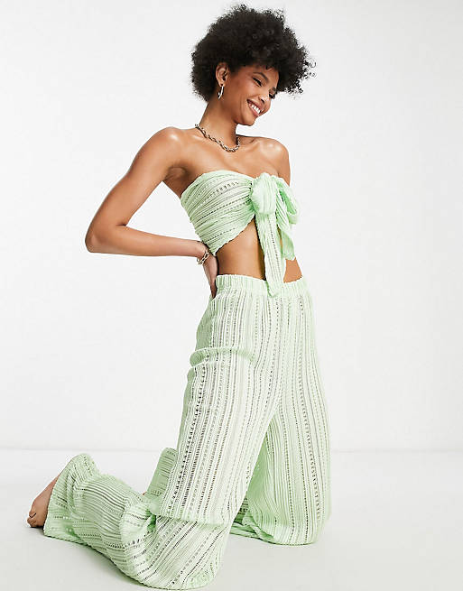 ASOS DESIGN Tall textured lace co ord in mint green