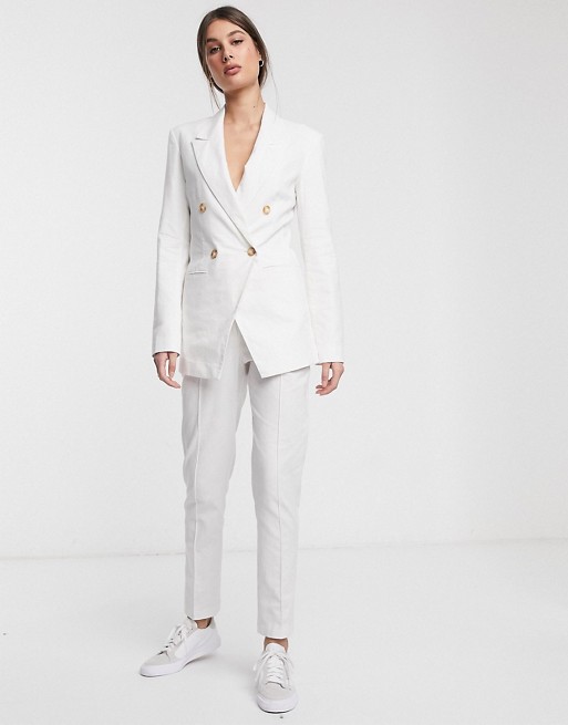 ASOS DESIGN Tall ultimate linen suit in white