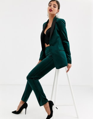 ASOS DESIGN Tall velvet tux suit in forest green | ASOS