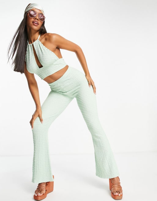 ASOS DESIGN textured beach co ord in sage | ASOS