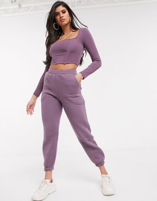 ASOS DESIGN two-piece oversized jogger and long sleeve corset | ASOS