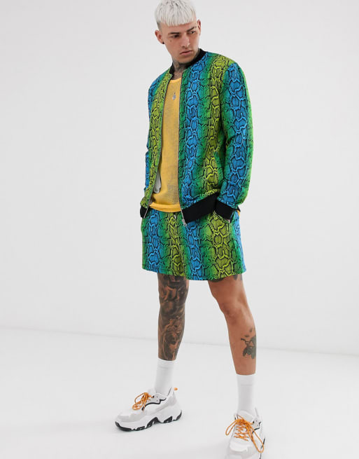 ASOS DESIGN two-piece with bright snake print