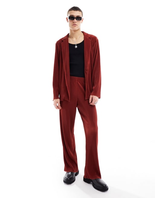 ASOS DESIGN - Veste oversize en tissu plissé non doublé - Tabac