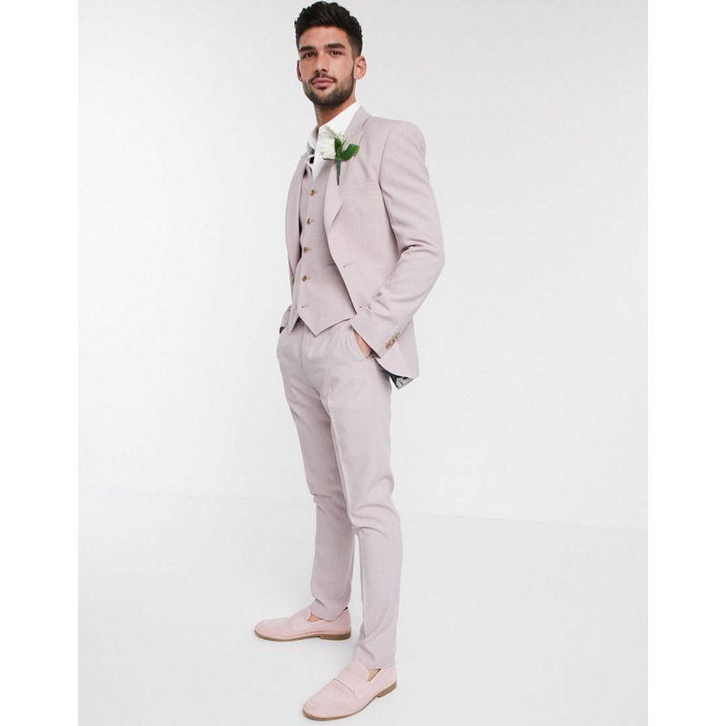 do0Av Uomo DESIGN Wedding - Abito skinny con tratteggio incrociato rosa