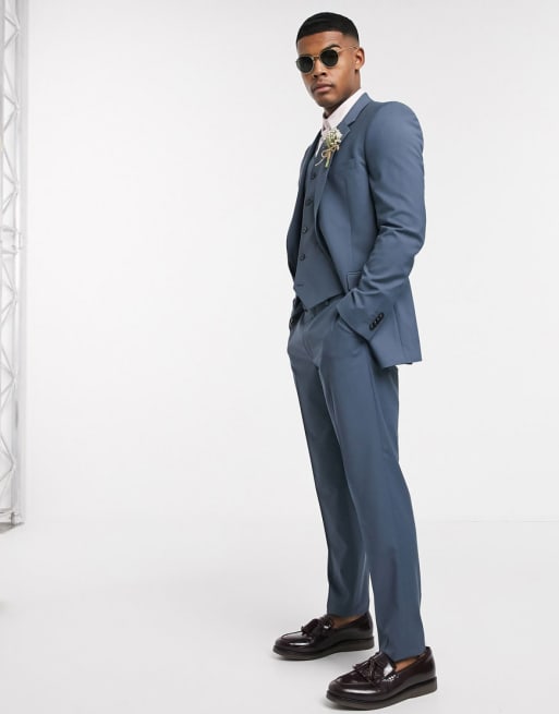 ASOS DESIGN Wedding - Abito slim verde-azzurro