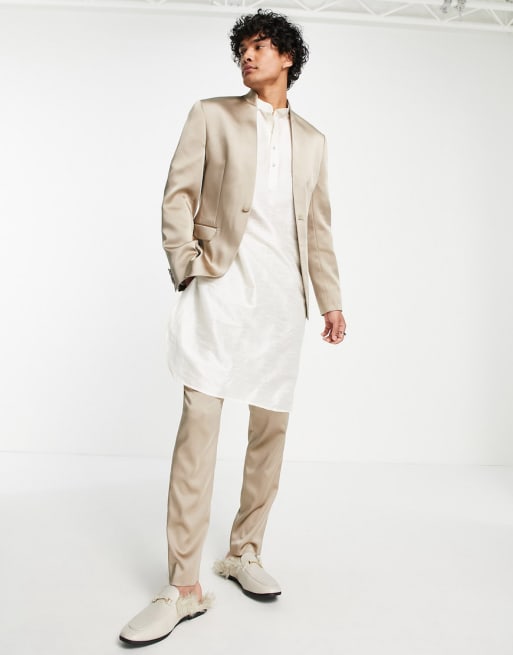 ASOS DESIGN Wedding - Costume en satin - Bronze