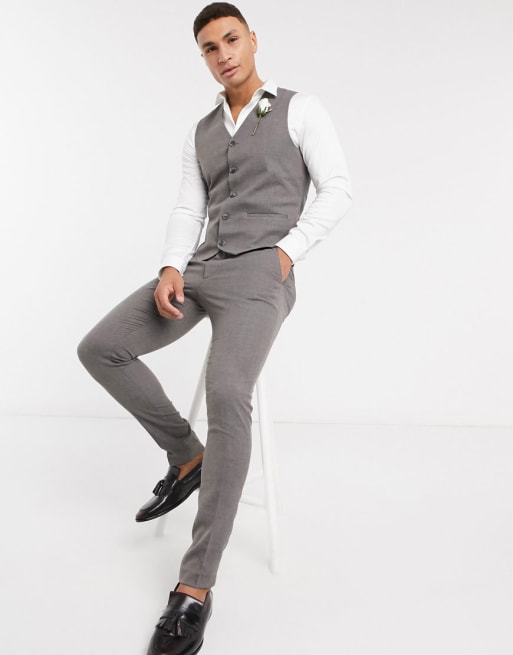 ASOS DESIGN Wedding - Costume micro-texturé - Anthracite