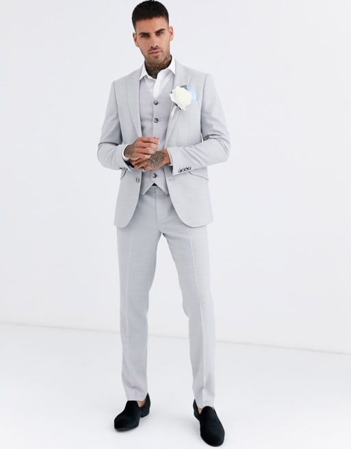 Grey skinny hot sale suit