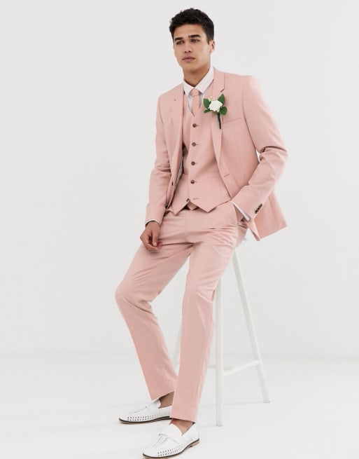 ASOS DESIGN wedding skinny suit in rose pink ASOS