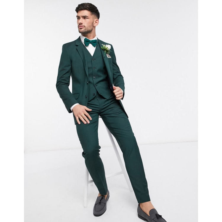 Mens green 2024 wedding suit