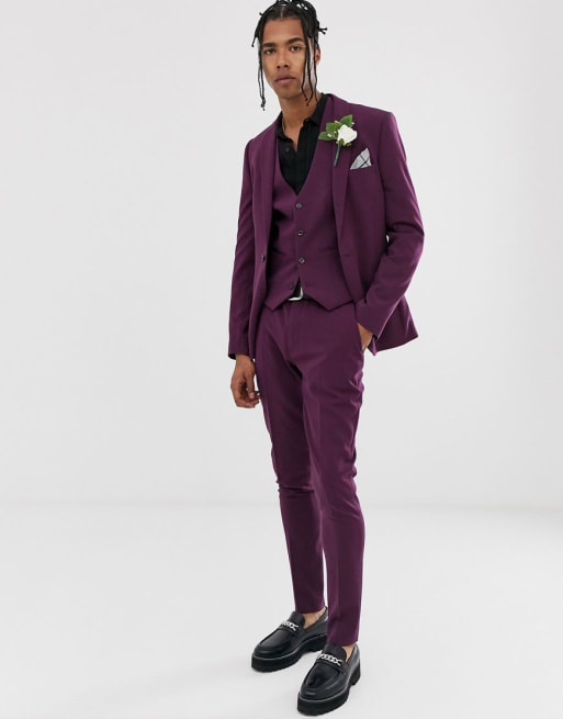 Purple hot sale suit asos