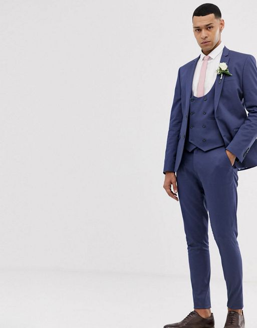 ASOS DESIGN wedding super skinny suit jacket in stretch cotton