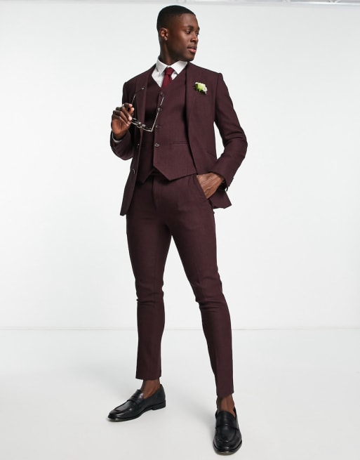 Asos sale burgundy suit