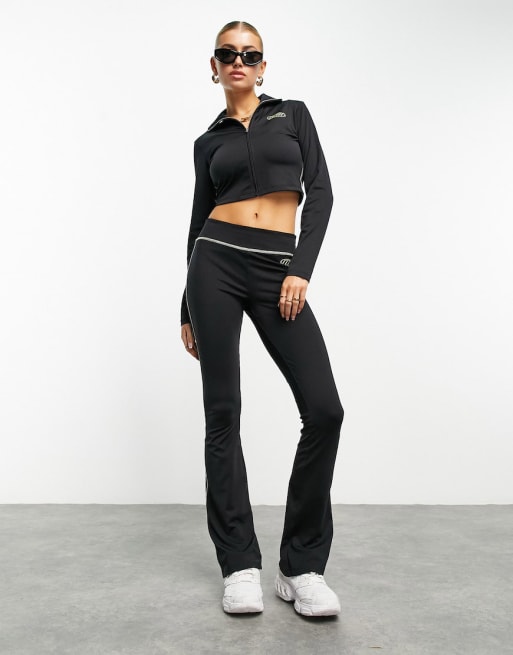 ASOS DESIGN Weekend collective contrast stitch flare and zip through set