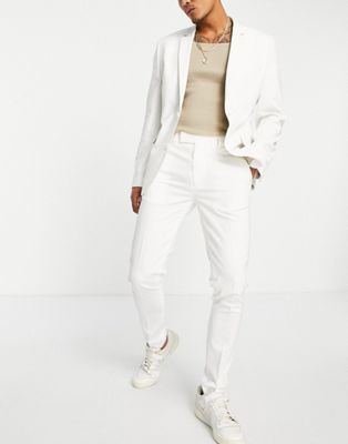 ASOS DESIGN white skinny suit