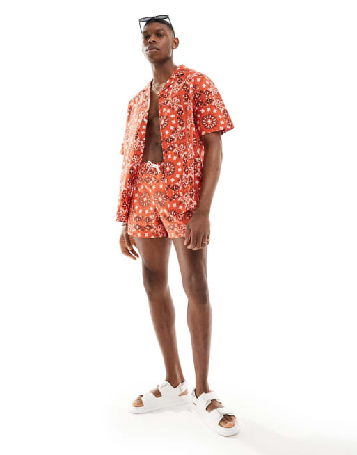 ASOS DESIGN – Zestaw w czerwony wzór bandany