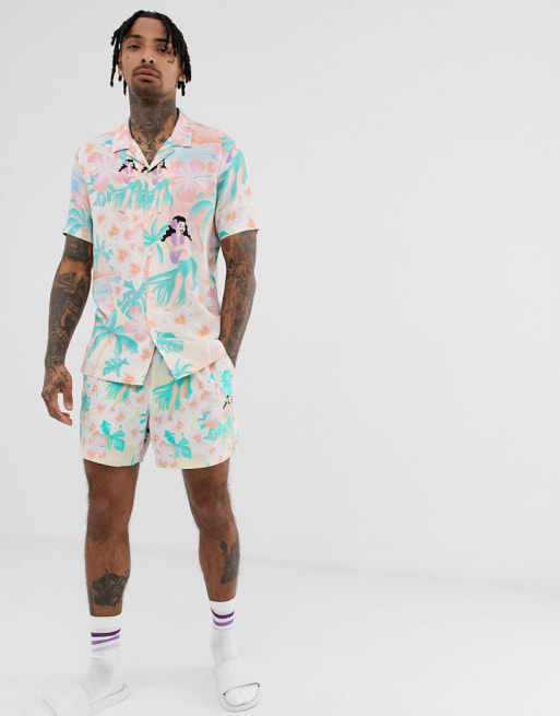 ASOS DESIGN – Zestaw z hawajskim wzorem