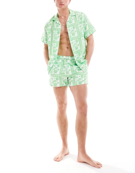 ASOS DESIGN – Zielony zestaw w kafelkowy wzór z kwiatami - view 1